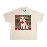 Sandshell standart poodle floral Urban Heavy Tee - Artiststas