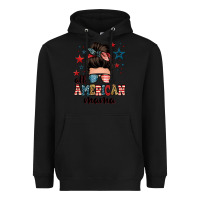 Black all american mama messy bun Heavyweight Hoodie - Zillion Design Studio