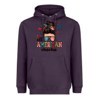 Plum all american mama messy bun Heavyweight Hoodie - Zillion Design Studio