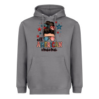 All American Mama Messy Bun Heavyweight Hoodie | Teevron