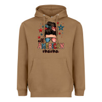 Toasted Coconut all american mama messy bun Heavyweight Hoodie - Zillion Design Studio