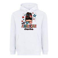 White all american mama messy bun Heavyweight Hoodie - Zillion Design Studio