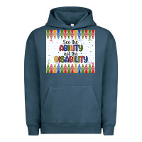 Pigment Midnight Navy see the ability not the disability Urban Hoodie - MaliasSmallBusiness