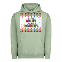 Pigment Oil Green see the ability not the disability Urban Hoodie - MaliasSmallBusiness