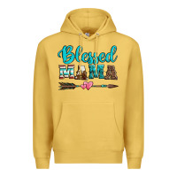 Antique Gold blessed mama serape cowhide turquoise Premium Hoodie - Jasminsmagicworld