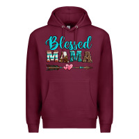 Burgundy blessed mama serape cowhide turquoise Premium Hoodie - Jasminsmagicworld
