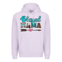 Lilac blessed mama serape cowhide turquoise Premium Hoodie - Jasminsmagicworld