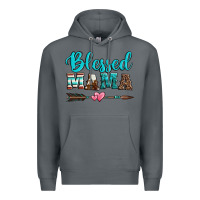Rock blessed mama serape cowhide turquoise Premium Hoodie - Jasminsmagicworld