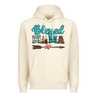 Sandshell blessed mama serape cowhide turquoise Premium Hoodie - Jasminsmagicworld