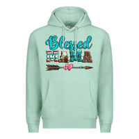 Seafoam blessed mama serape cowhide turquoise Premium Hoodie - Jasminsmagicworld