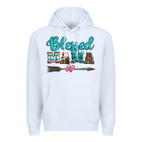 White blessed mama serape cowhide turquoise Premium Hoodie - Jasminsmagicworld
