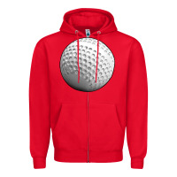 Red hockey ball Zipper Hoodie - texasbilliewilder