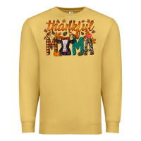 Antique Gold thankful mama holstein cow Premium Sweatshirt - RacoonDesign