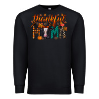 Black thankful mama holstein cow Premium Sweatshirt - RacoonDesign