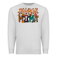 Dove Grey thankful mama holstein cow Premium Sweatshirt - RacoonDesign