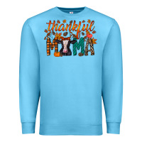 Ocean Blue thankful mama holstein cow Premium Sweatshirt - RacoonDesign