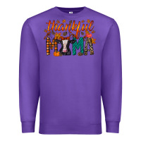 Purple thankful mama holstein cow Premium Sweatshirt - RacoonDesign