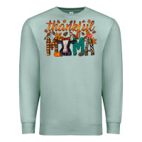 Seafoam thankful mama holstein cow Premium Sweatshirt - RacoonDesign