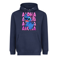Navy aloha stitch Heavyweight Hoodie - Zillion Design Studio