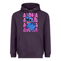 Plum aloha stitch Heavyweight Hoodie - Zillion Design Studio