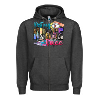 Charcoal Heather resting nurse face Zipper Hoodie - Zillion Design Studio