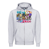 Heather Grey resting nurse face Zipper Hoodie - Zillion Design Studio