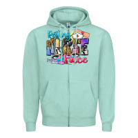 Seafoam resting nurse face Zipper Hoodie - Zillion Design Studio