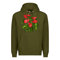 Army Green anthurium Premium Hoodie - LillyAllenDesigns