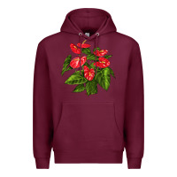 Burgundy anthurium Premium Hoodie - LillyAllenDesigns