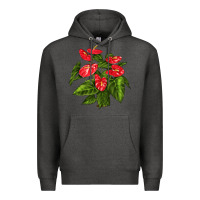 Charcoal Heather anthurium Premium Hoodie - LillyAllenDesigns