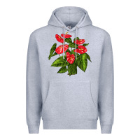 Heather Grey anthurium Premium Hoodie - LillyAllenDesigns