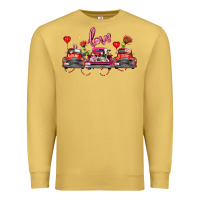 Antique Gold valentine's day farm trucks farm animals Premium Sweatshirt - FaDigitalArtStudio