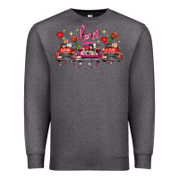 Charcoal Heather valentine's day farm trucks farm animals Premium Sweatshirt - FaDigitalArtStudio