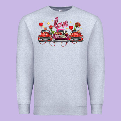 Valentine's Day Farm Trucks Farm Animals Premium Sweatshirt Designed By Fadigitalartstudio