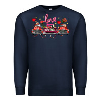 Navy valentine's day farm trucks farm animals Premium Sweatshirt - FaDigitalArtStudio