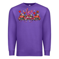 Purple valentine's day farm trucks farm animals Premium Sweatshirt - FaDigitalArtStudio