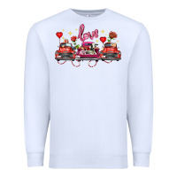White valentine's day farm trucks farm animals Premium Sweatshirt - FaDigitalArtStudio