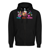 Black peace love nursing Zipper Hoodie - Zillion Design Studio