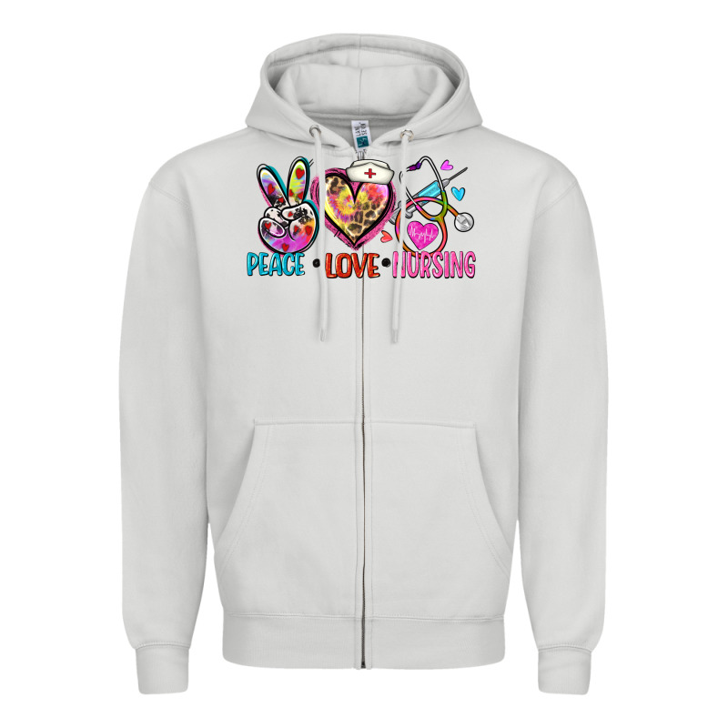 Peace Love Nursing Zipper Hoodie by Zillion Design Studio | Teevron