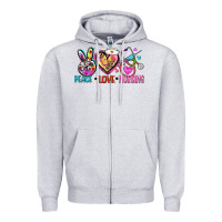 Heather Grey peace love nursing Zipper Hoodie - Zillion Design Studio
