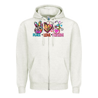 Oatmeal Heather peace love nursing Zipper Hoodie - Zillion Design Studio