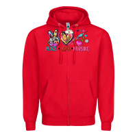 Red peace love nursing Zipper Hoodie - Zillion Design Studio