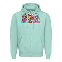Seafoam peace love nursing Zipper Hoodie - Zillion Design Studio