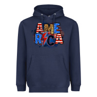Navy america lightning bolt Heavyweight Hoodie - Zillion Design Studio