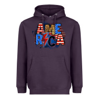 Plum america lightning bolt Heavyweight Hoodie - Zillion Design Studio