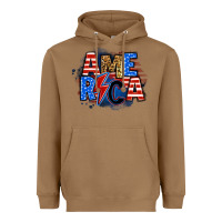 Toasted Coconut america lightning bolt Heavyweight Hoodie - Zillion Design Studio