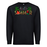 Black hello summer Premium Sweatshirt - CowhideDigitalArt