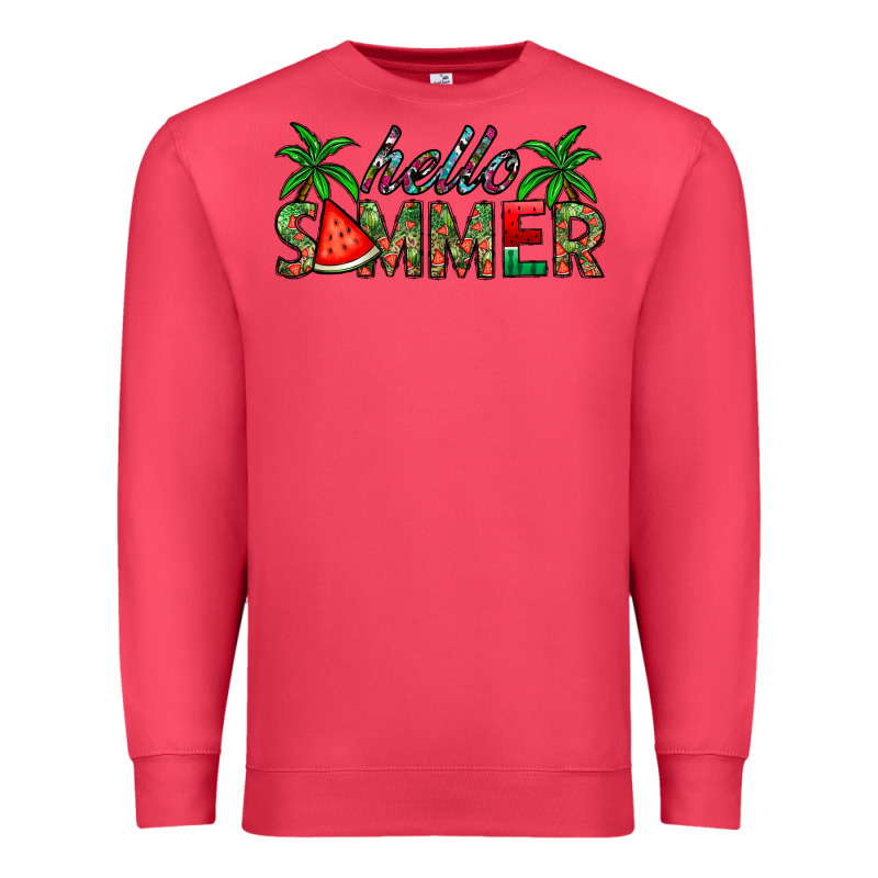 Hello Summer Premium Sweatshirt by CowhideDigitalArt | Teevron