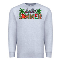 Heather Grey hello summer Premium Sweatshirt - CowhideDigitalArt