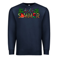 Navy hello summer Premium Sweatshirt - CowhideDigitalArt